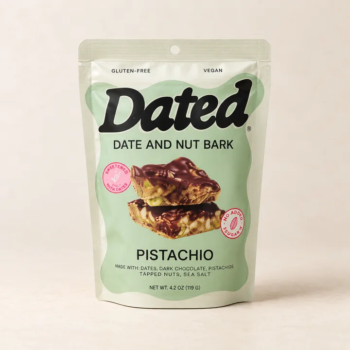 Dated Pistachio date and nut bark