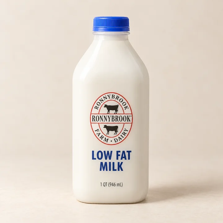 Large blue-capped low-fat milk