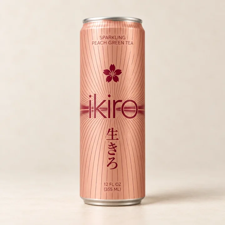 Ikiro Sparkling Green Tea — peach can