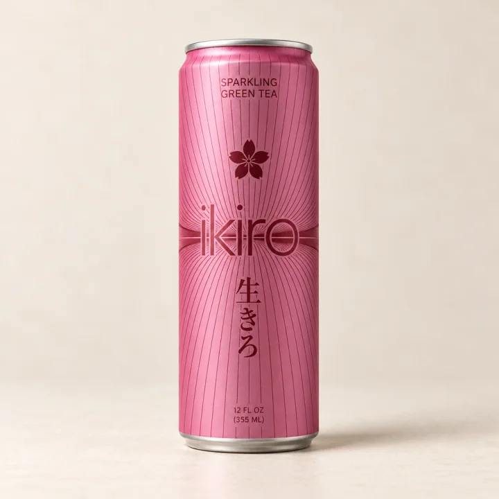 Ikiro Sparkling Green Tea — pink can