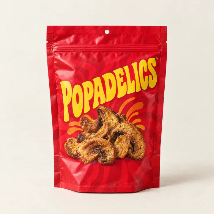 Popadelics Mushroom Chips — Red Bag